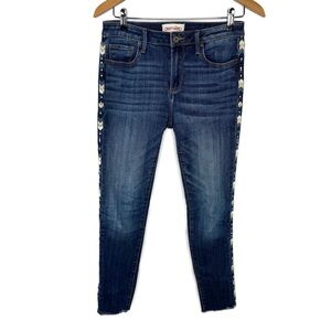 DRIFTWOOD Dark Blue Skinny Jeans with Side Embellishments